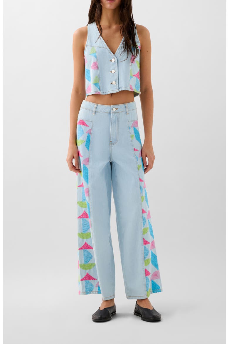 Culotte Embside Denim Pant, Alternate, color, Lightblue