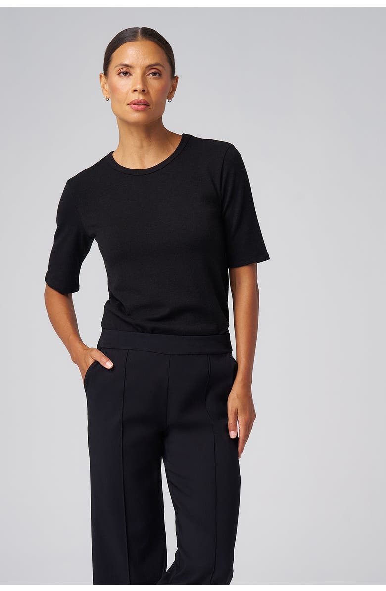 Franne Golde Wilshire Stretch Straight-Leg Pant, Alternate, color, Black