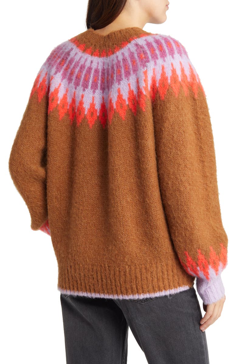 AllSaints Falka Fair Isle Oversize Sweater, Alternate, color,