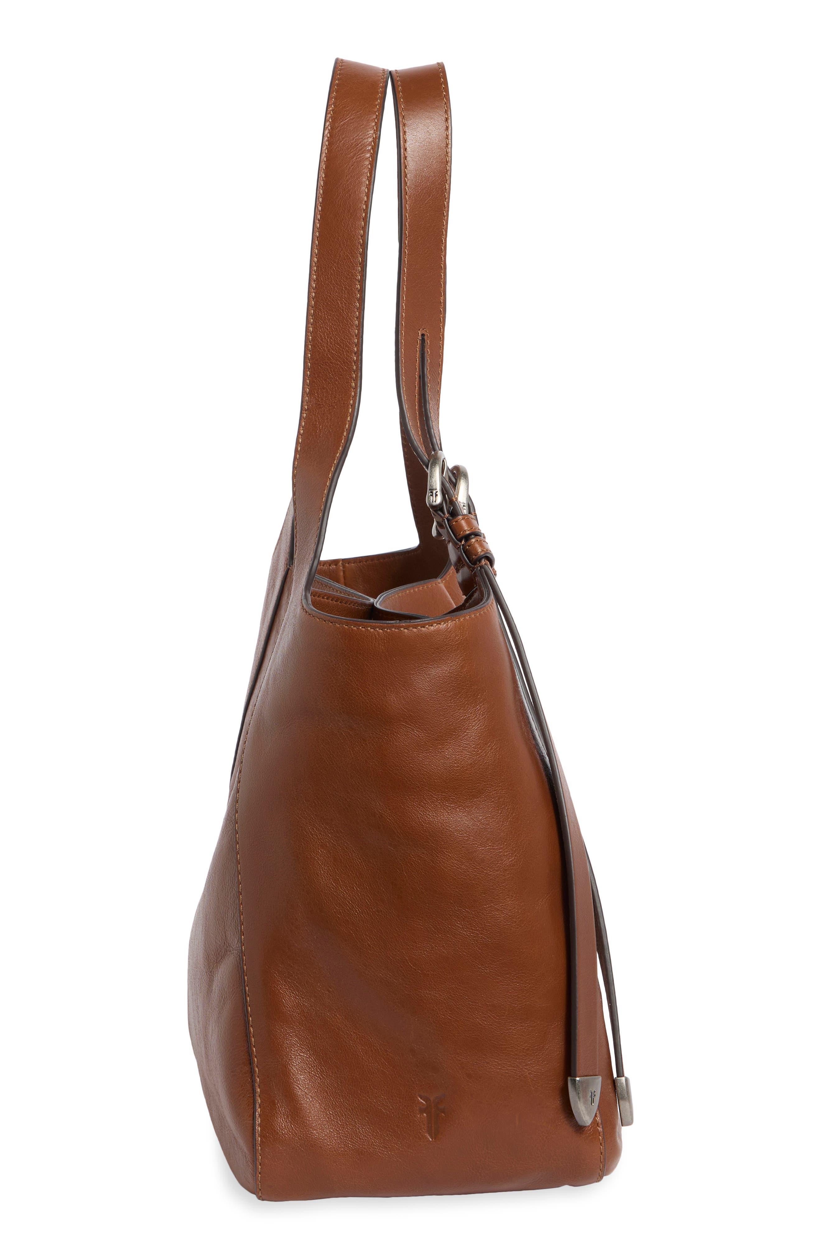 Heather Leather Tote Bag, Alternate, color, COGNAC