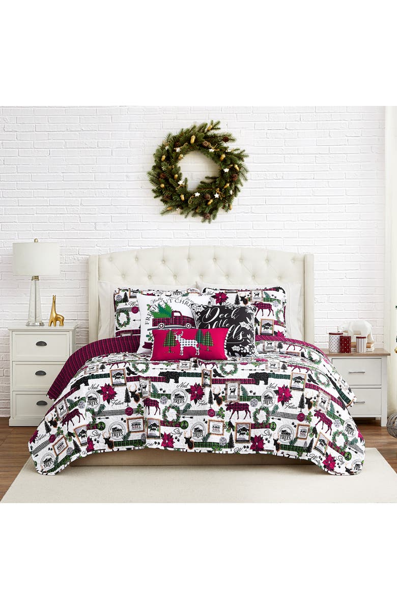 SOUTHSHORE FINE LINENS Merry Town Christmas Quilt Set, Alternate, color, Merry Town Christmas