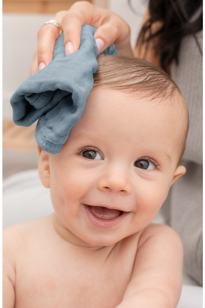Muslin Washcloths - Pack of 10, Alternate, color, Pacific Blue