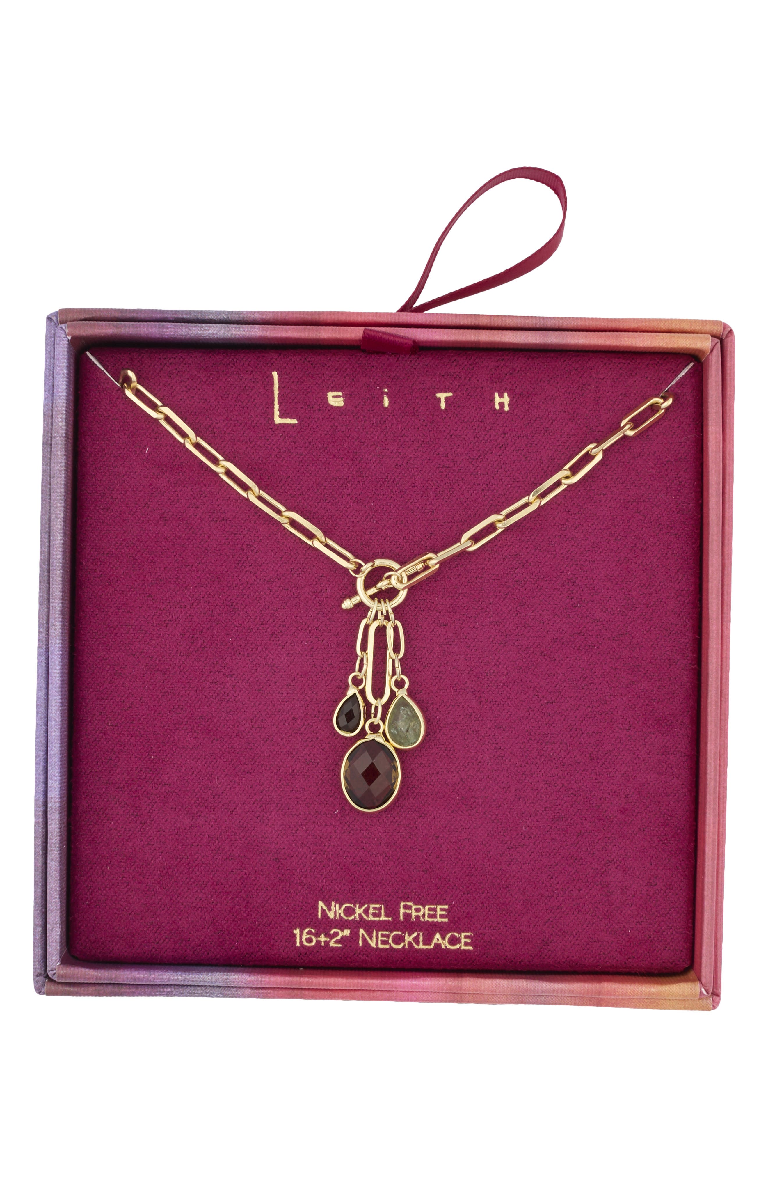 Glass Pendant Toggle Necklace