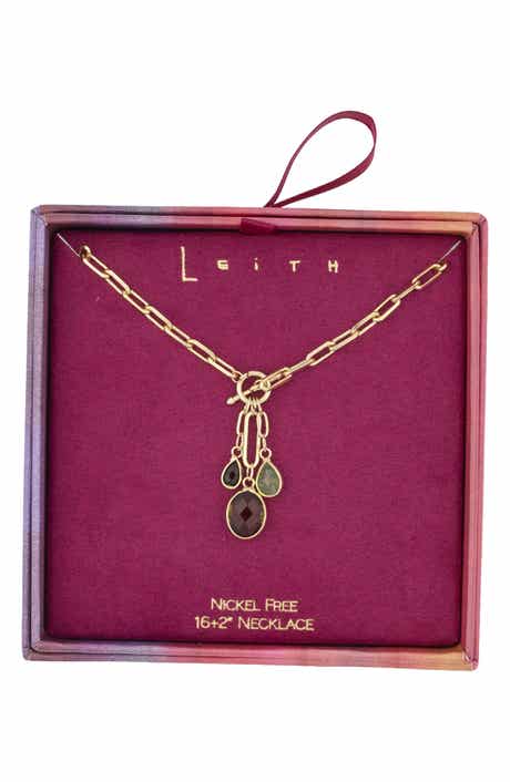 Glass Pendant Toggle Necklace