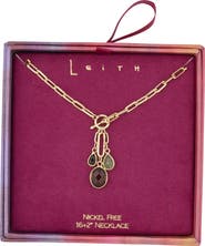 Leith Glass Pendant Toggle Necklace
