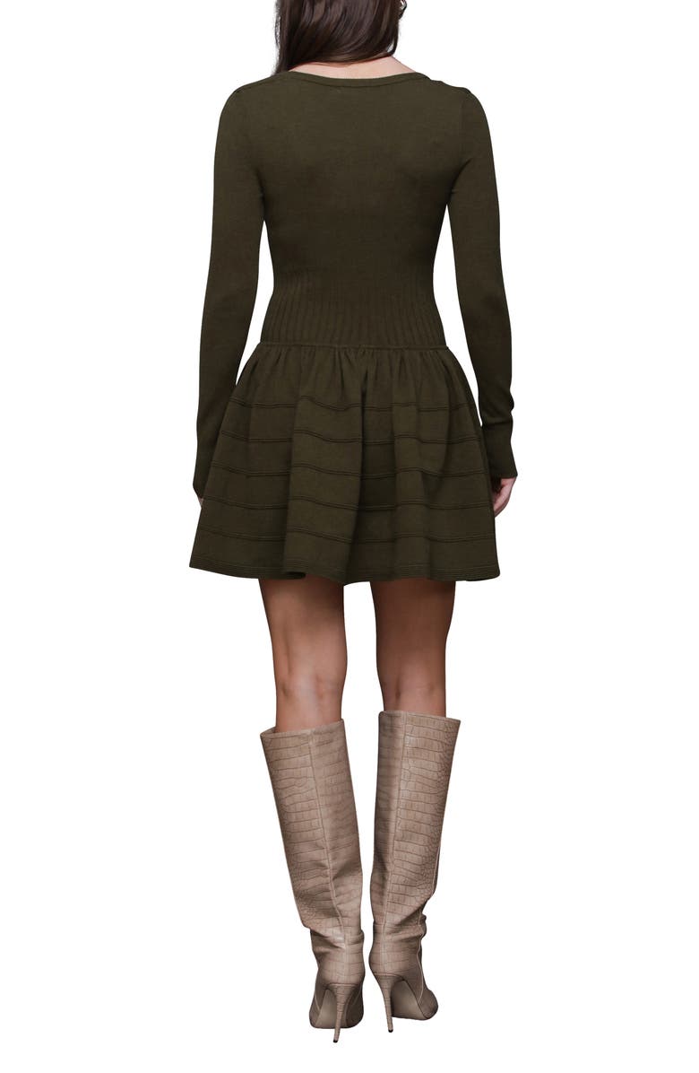 Avec Les Filles Long Sleeve Mini Sweater Dress, Alternate, color, Olive