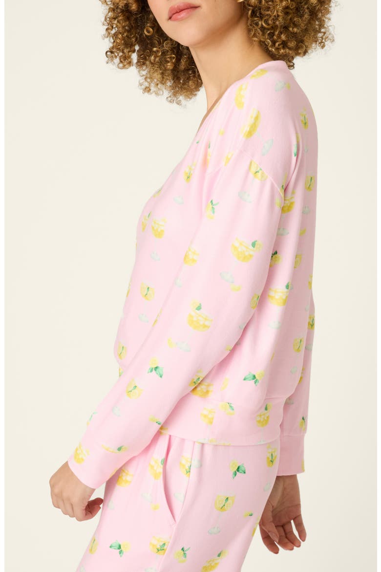 La Dolce Spritz Long Sleeve Pajama Top, Alternate, color, PASTEL PINK