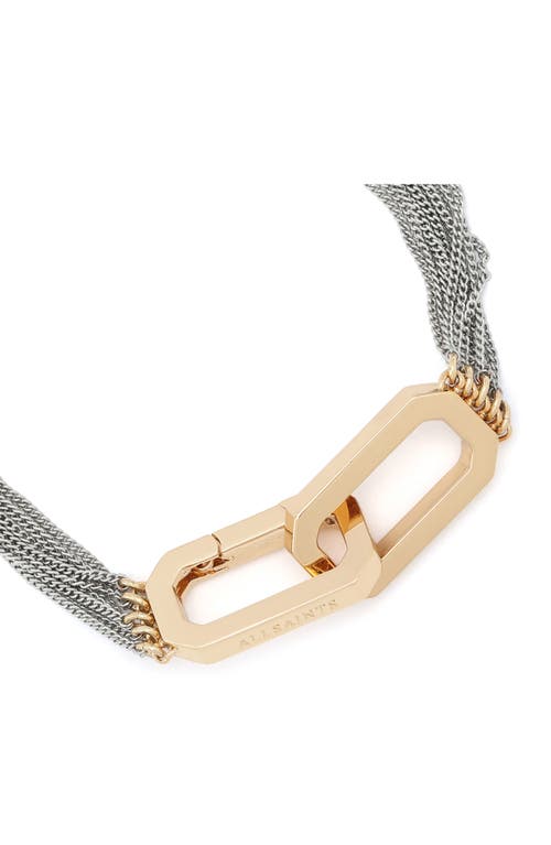Allsaints Two-tone Layered Chain Bracelet In Metallic