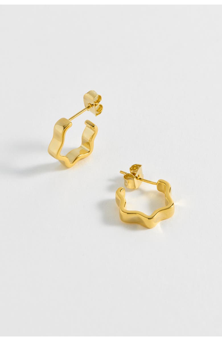 Estella Bartlett Flat Wave Hoop Earrings, Alternate, color, Gold