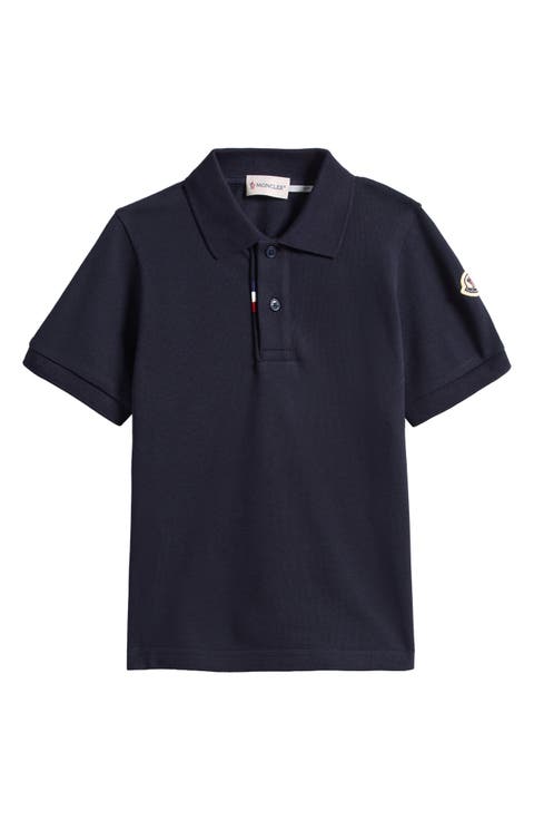 Kids' Tricolor Placket Cotton Piqué Polo