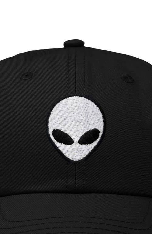 Dalix Alien Embroidered Classic Dad Cap In Black