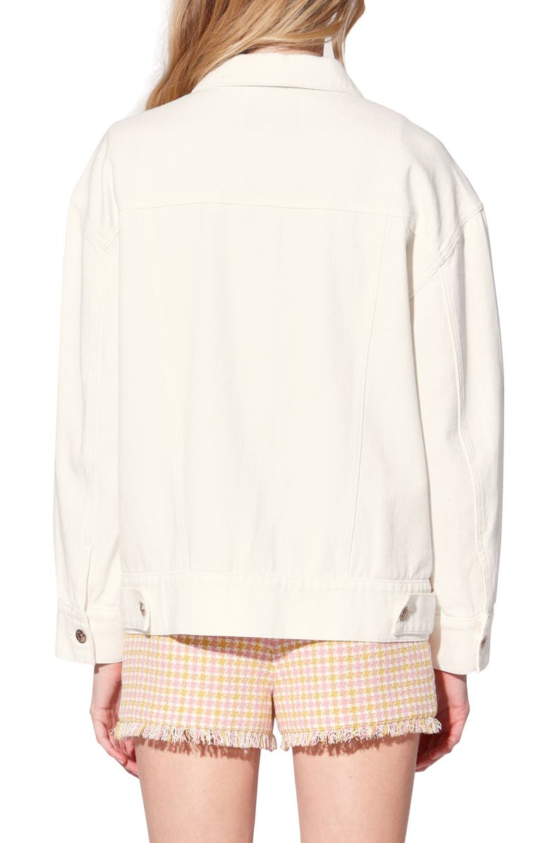Walter Baker Raelynn Oversize Cotton Denim Trucker Jacket, Alternate, color, White