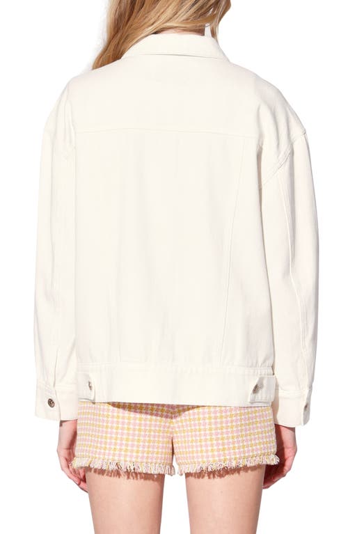 Walter Baker Raelynn Oversize Cotton Denim Trucker Jacket In White