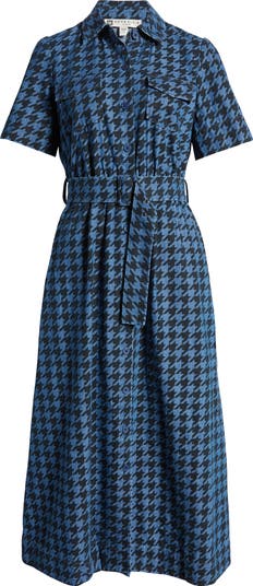 Houndstooth Belted Shirtdress