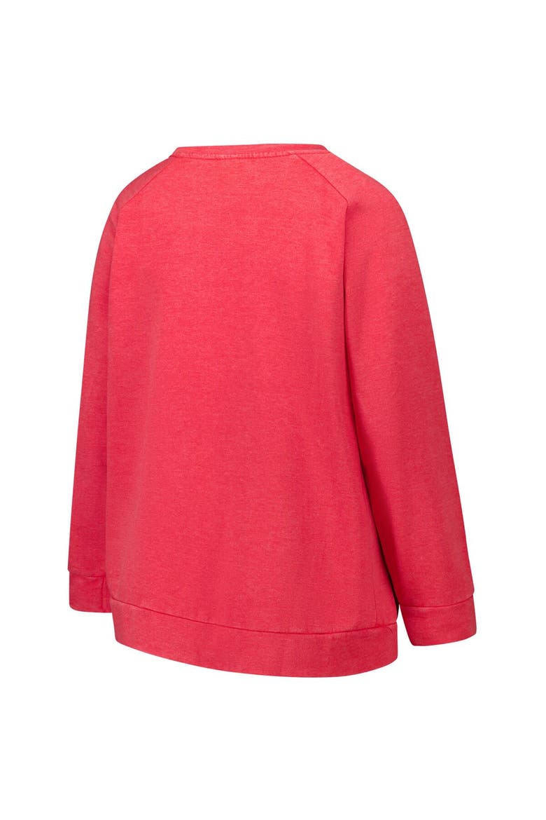 Women's Fanatics  Red Kansas City Chiefs Acid Wash Raglan Pullover Sweatshirt, Alternate, color, Red