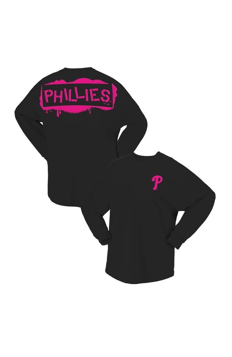 FANATICS Women's Fanatics Black Philadelphia Phillies Neon Jersey Long Sleeve T-Shirt, Main, color, Black