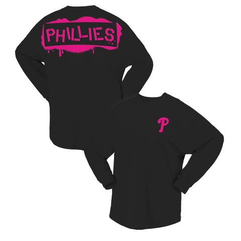 Women's Fanatics  Black Philadelphia Phillies Neon Jersey Long Sleeve T-Shirt