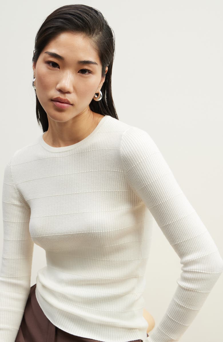 Nordstrom Wool Blend Skinny Sweater, Main, color, Ivory Tofu