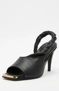 Bróg Orla Twisted Strap Slingback Cone Heel Jet Black