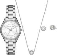 Michael Kors Lauren Crystal Embellished Bracelet Watch, Necklace & Earrings Set, 33mm