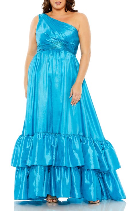 関税送料込【MAC DUGGAL】ロング ワンピース プリーツ ブルー ブルー（青）系 Mac Duggal(マックドゥガル) - 海外通販のBUYMA