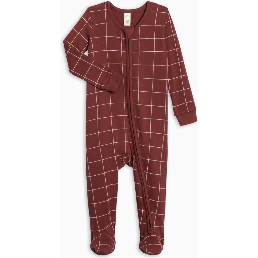 Colored Organics Organic Holiday Peyton Zipper Sleeper In Brown