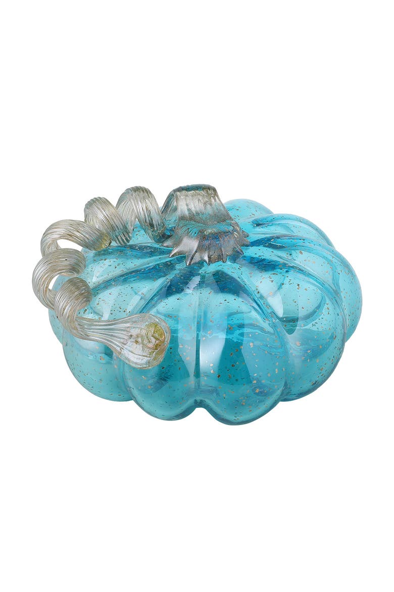 Fall Multi-Style Small Glass Pumpkins, Alternate, color, Glitter Blue