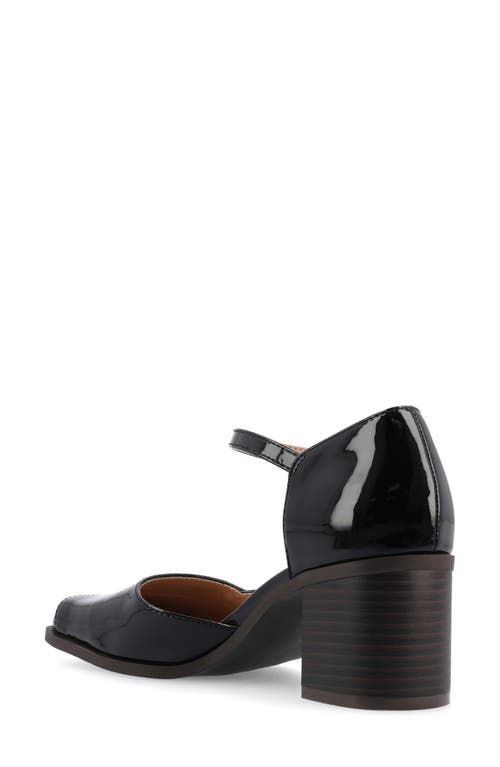 Journee Collection Evangeline Block Heel Pump In Black Patent