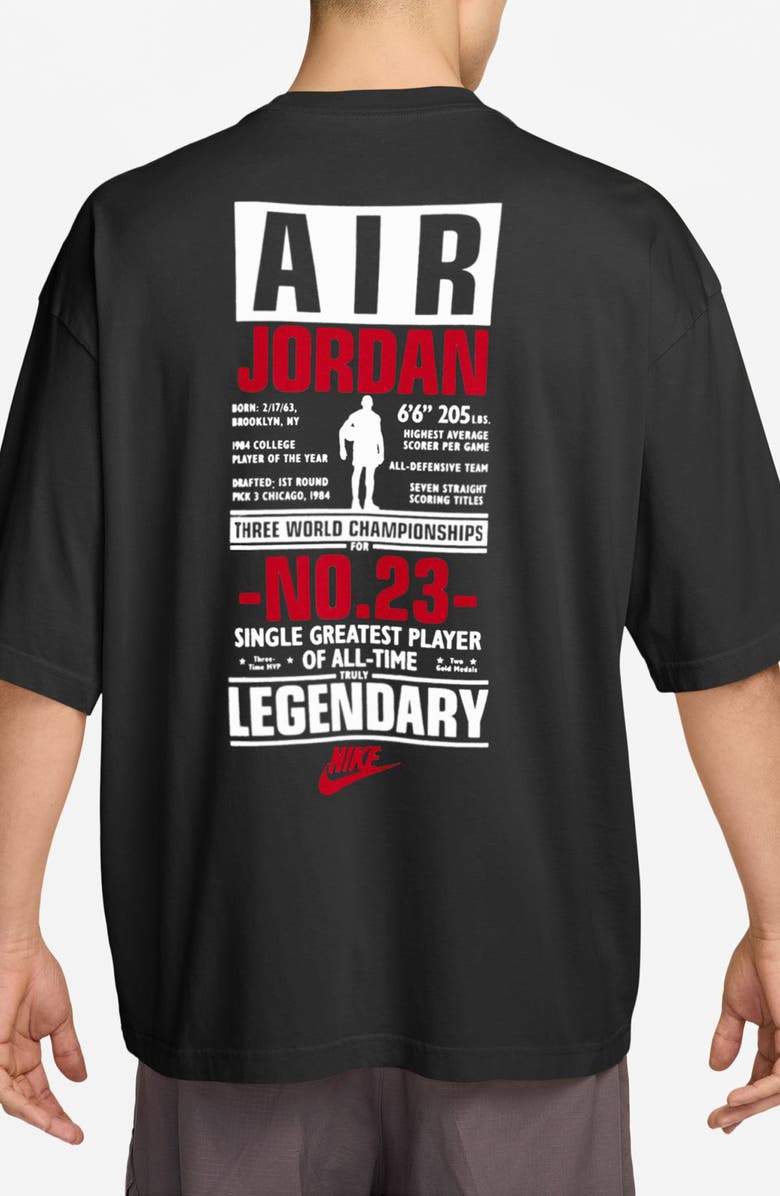 Jordan Air Oversize Cotton Graphic T-Shirt, Alternate, color, Black/ University Red