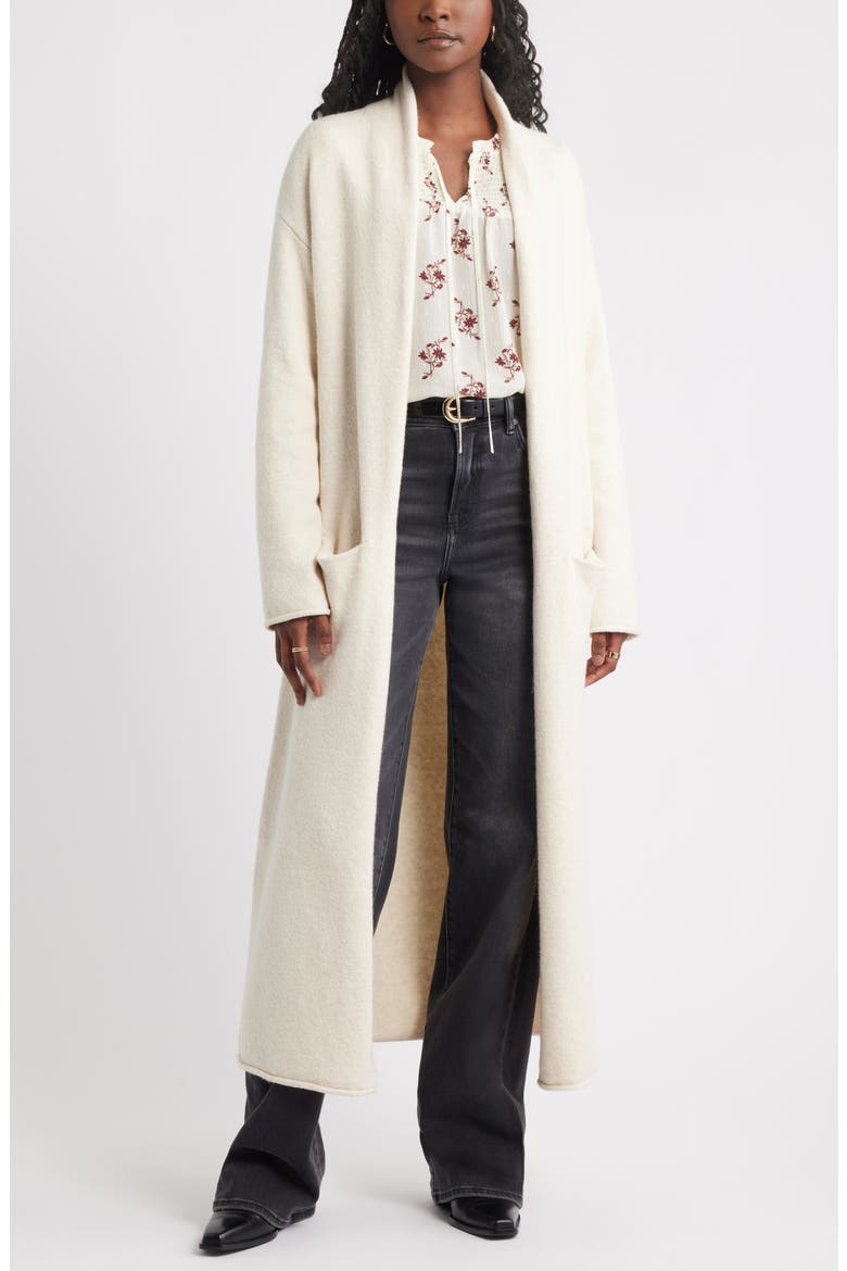 Duster Cardigan, Main, color, BEIGE OATMEAL MEDIUM HEATHER