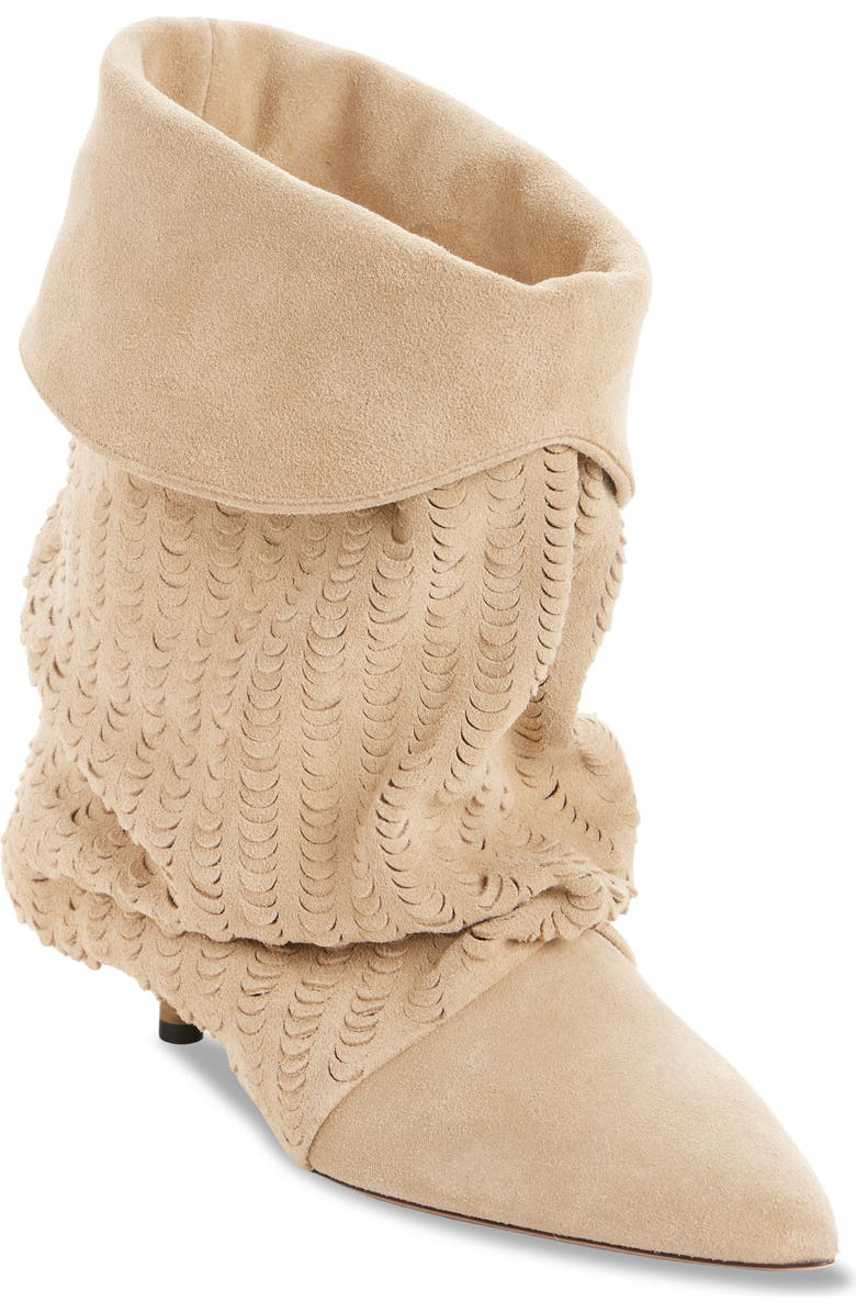 Isabel Marant Edrika Perforated Pointed Toe Bootie, Main, color, Deep Beige