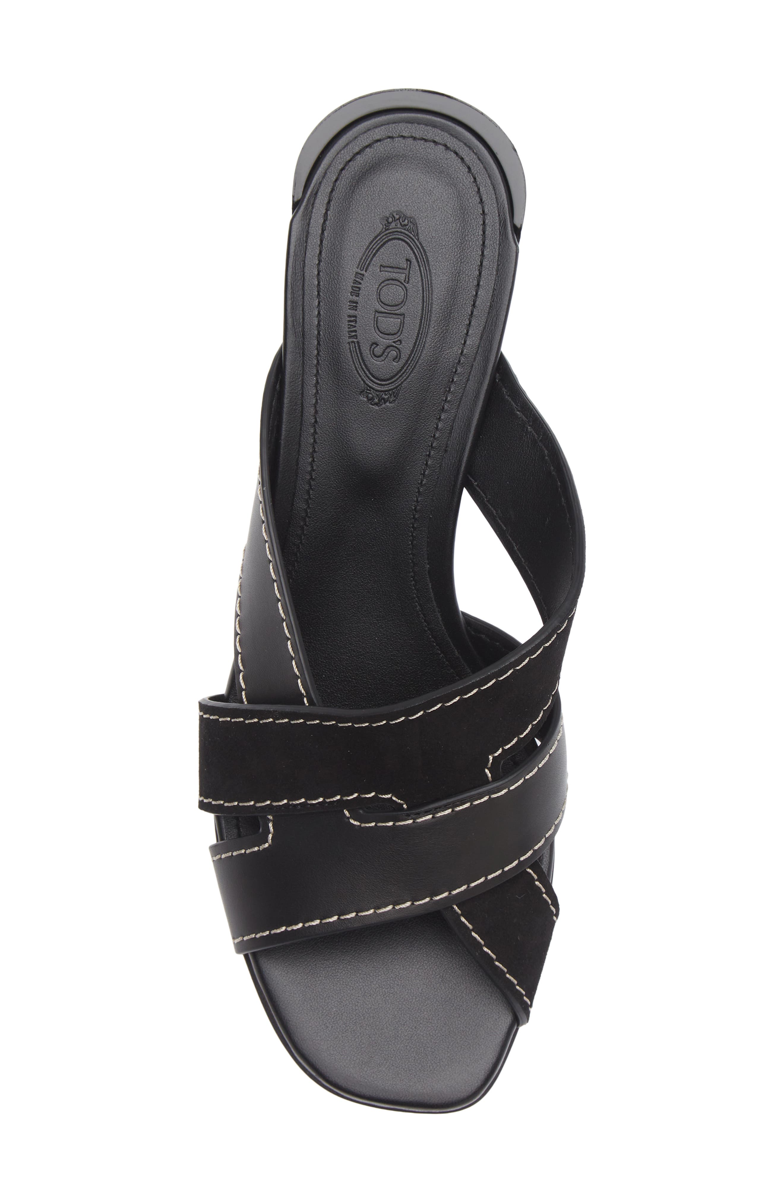 Tod's T-Bands Block Heel Sandal, Alternate, color, Nero