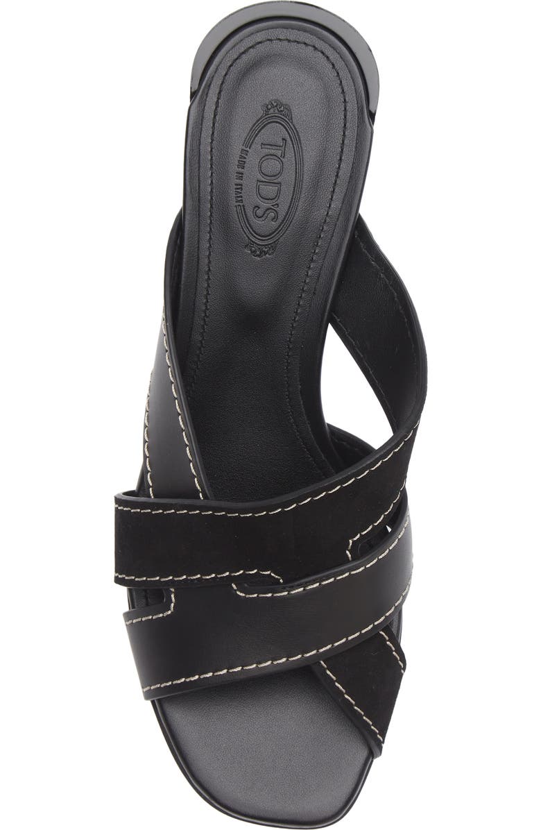 Tod's T-Bands Block Heel Sandal, Alternate, color, Nero