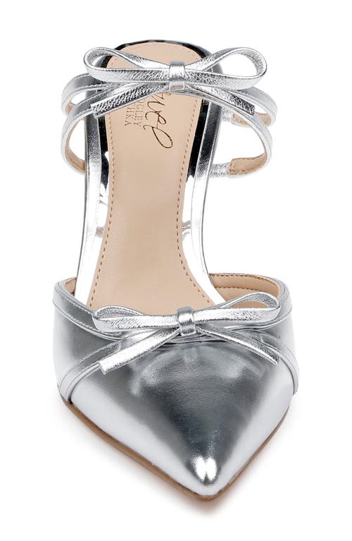 Jewel Badgley Mischka Klarise Pointed Toe Mule In Silver Metallic
