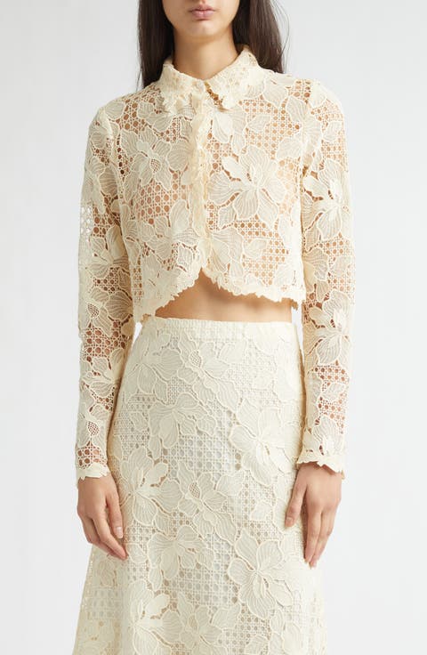Lattice Guipure Lace Jacket
