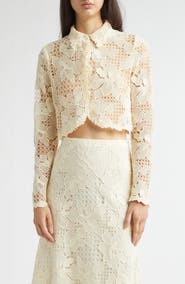 Lela Rose Lattice Guipure Lace Jacket