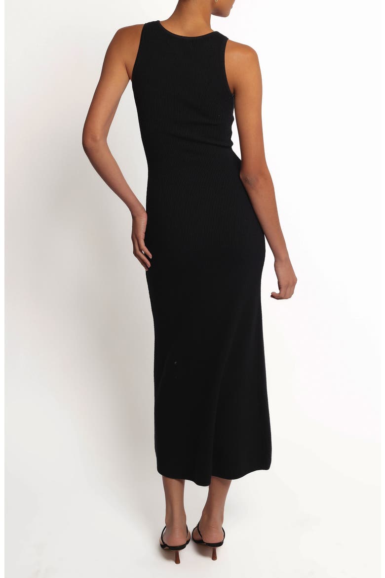 Sleeveless Rib Button-Up Sweater Midi Dress, Alternate, color, BLACK