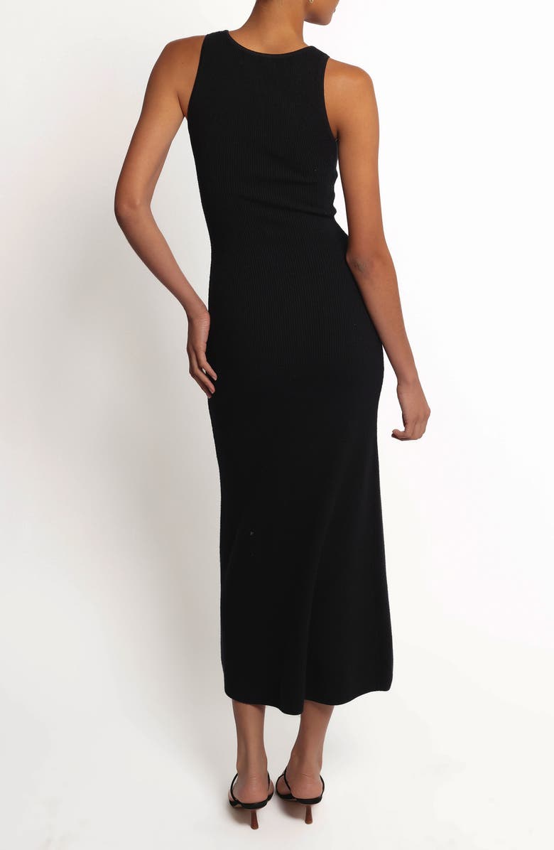 Petal & Pup Sleeveless Rib Button-Up Sweater Midi Dress, Alternate, color, Black