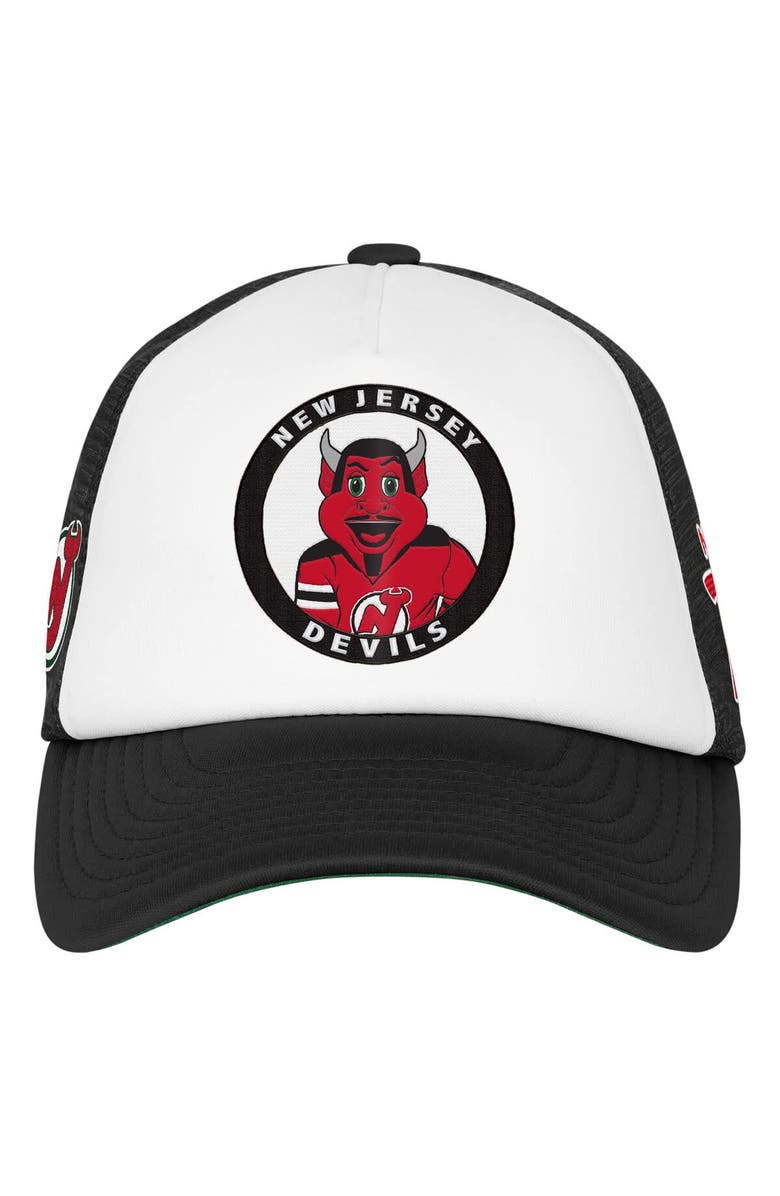 Mitchell & Ness Youth Mitchell & Ness  White New Jersey Devils Mascot Adjustable Trucker Hat, Alternate, color, White