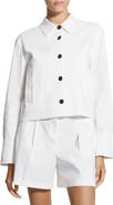 Theory Linen Blend Crop Shirt Jacket