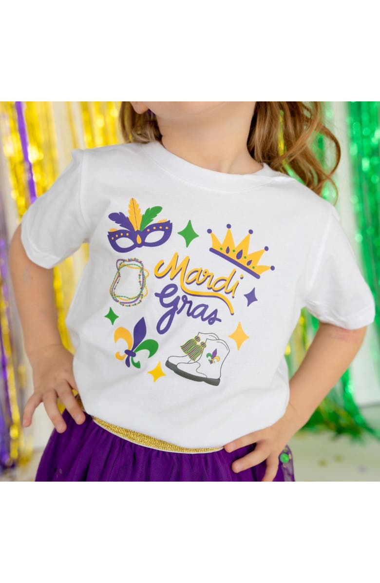 Sweet Wink Mardi Gras Doodle Short Sleeve T-Shirt, Alternate, color, 