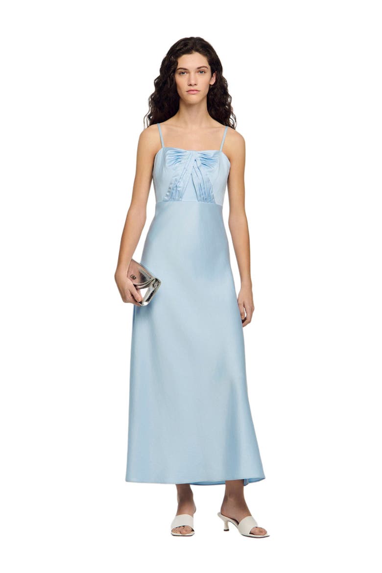 Satin-effect maxi dress, Alternate, color, Blue sky