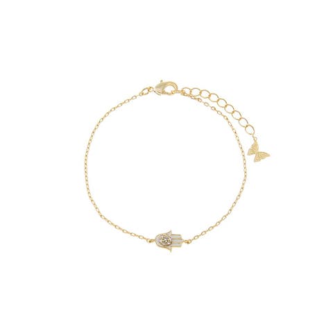 Mini Pave Hamsa Charm Bracelet