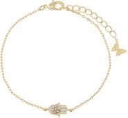 BY ADINA EDEN Mini Pave Hamsa Charm Bracelet