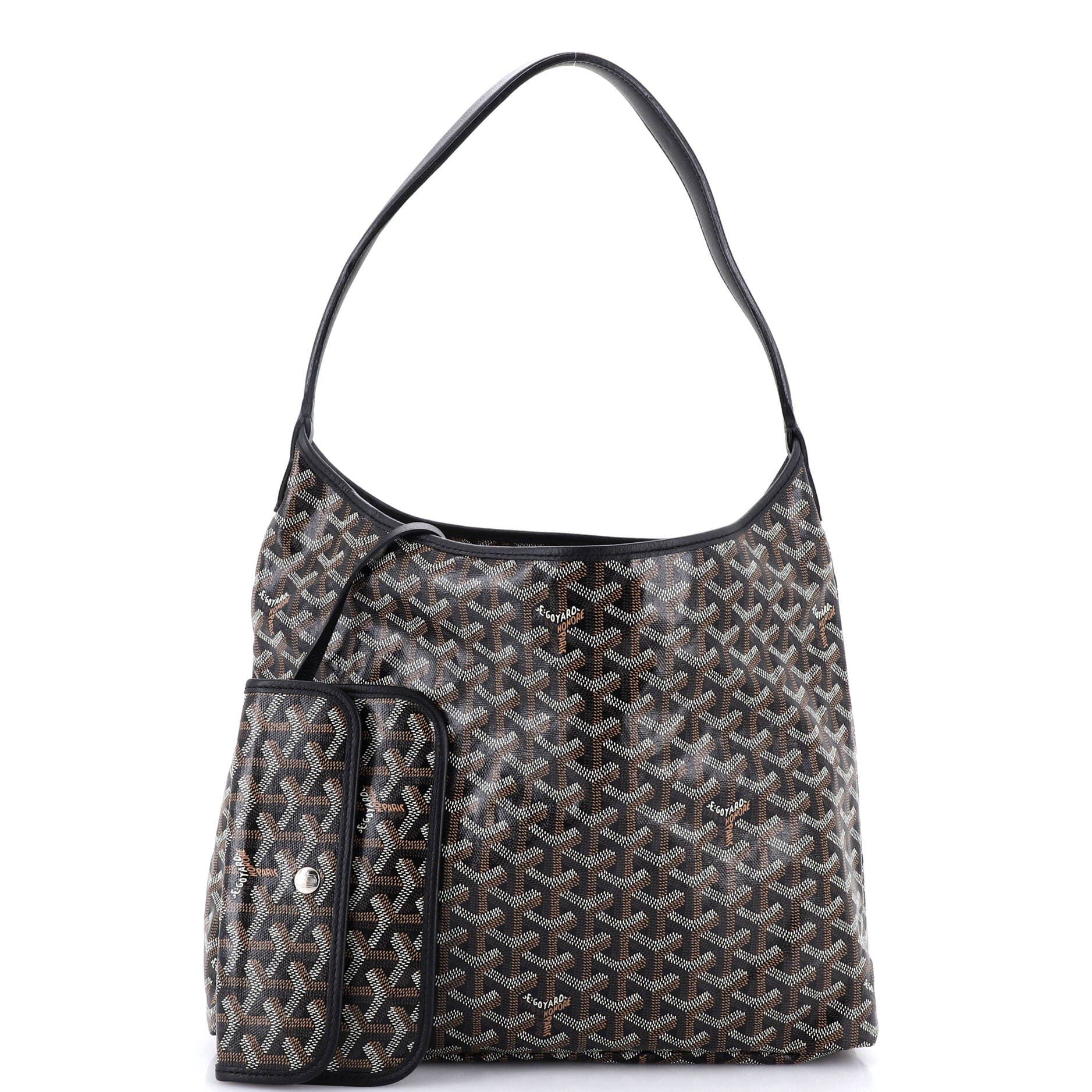 Pre-Owned Goyard Boheme Hobo Coated Canvas, Alternate, color, Black