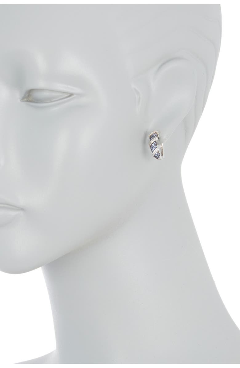 SUZY LEVIAN Sterling Silver Sapphire & Diamond Huggie Earrings, Alternate, color,