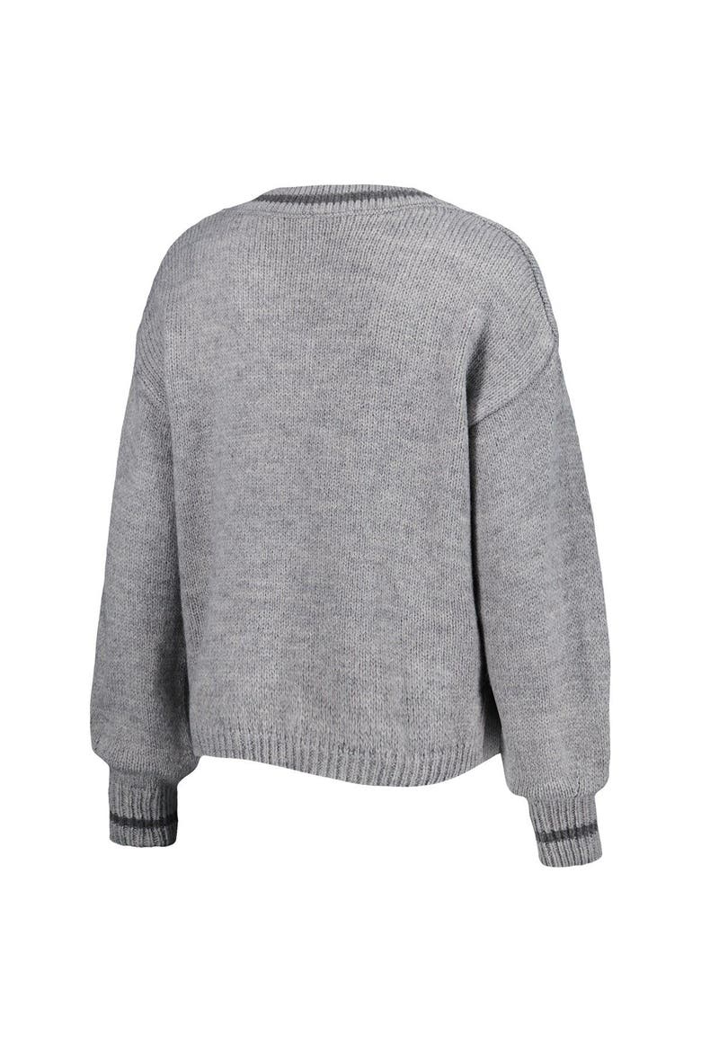 Women's Lusso Gray Philadelphia 76ers Scarletts Lantern Sleeve Tri-Blend V-Neck Pullover Sweater, Alternate, color, Gray