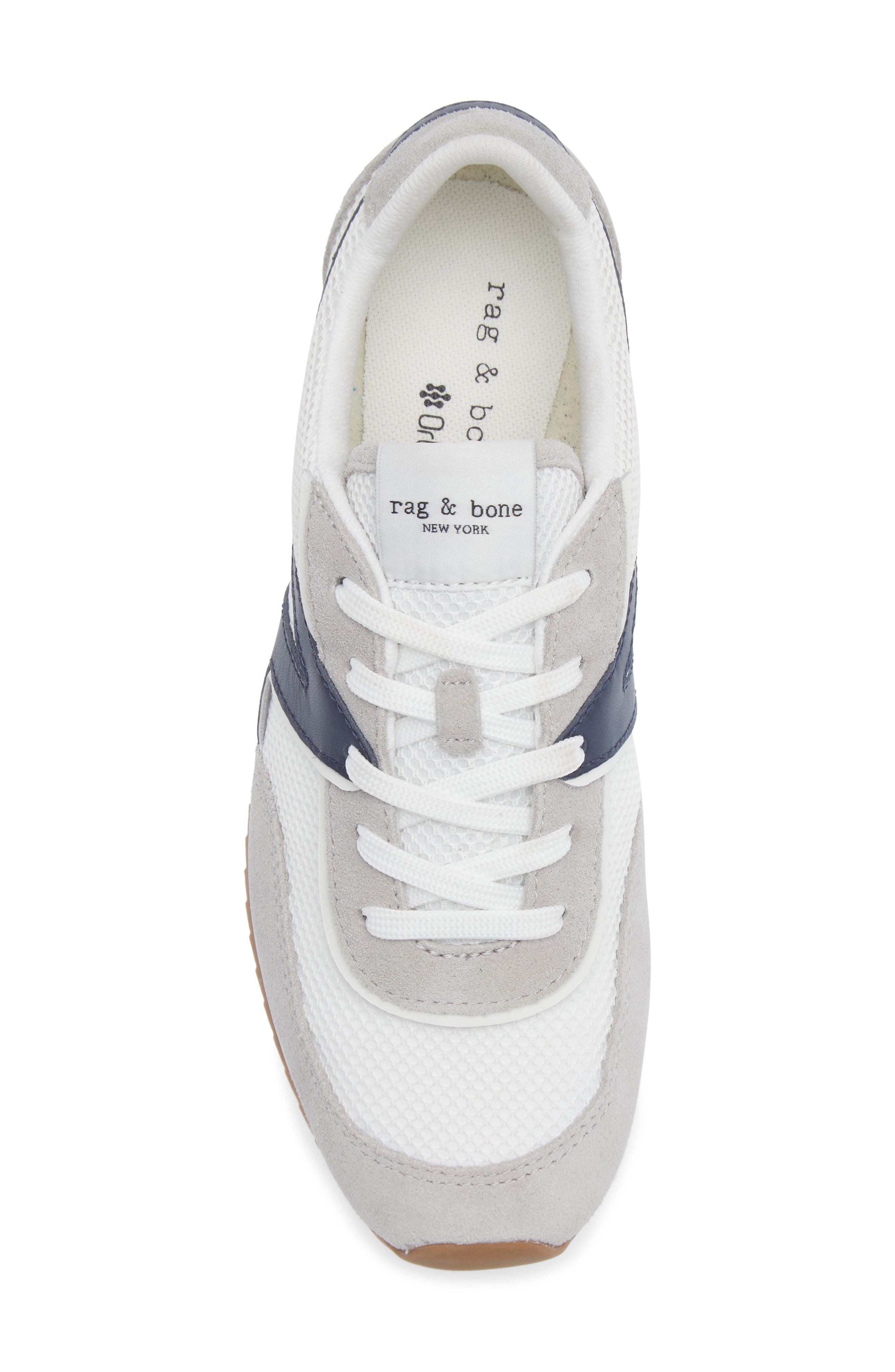 Retro Trainer Sneaker, Alternate, color, WHITE/ NAVY