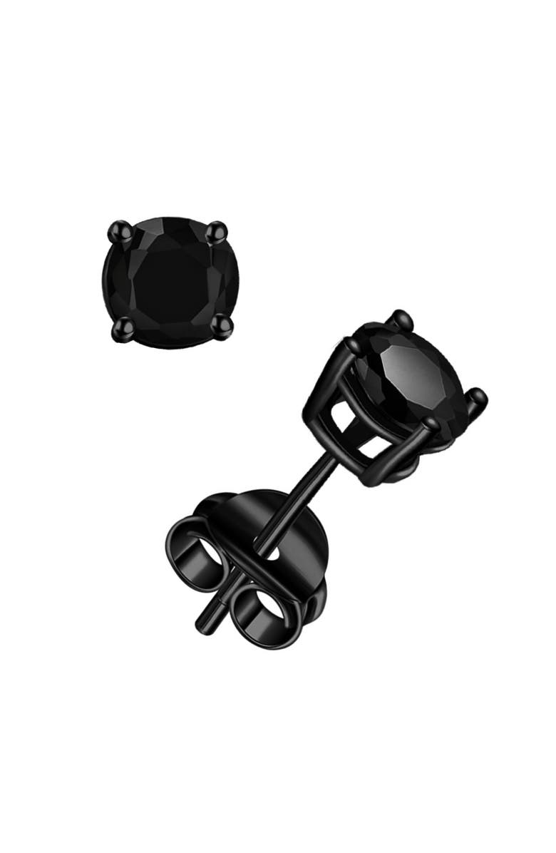 Donatello Gian Sterling Silver Black Rhodium Plated Tiny Studs, Main, color, Black