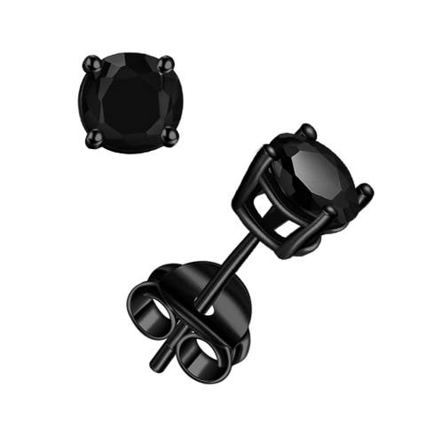 Sterling Silver Black Rhodium Plated Tiny Studs